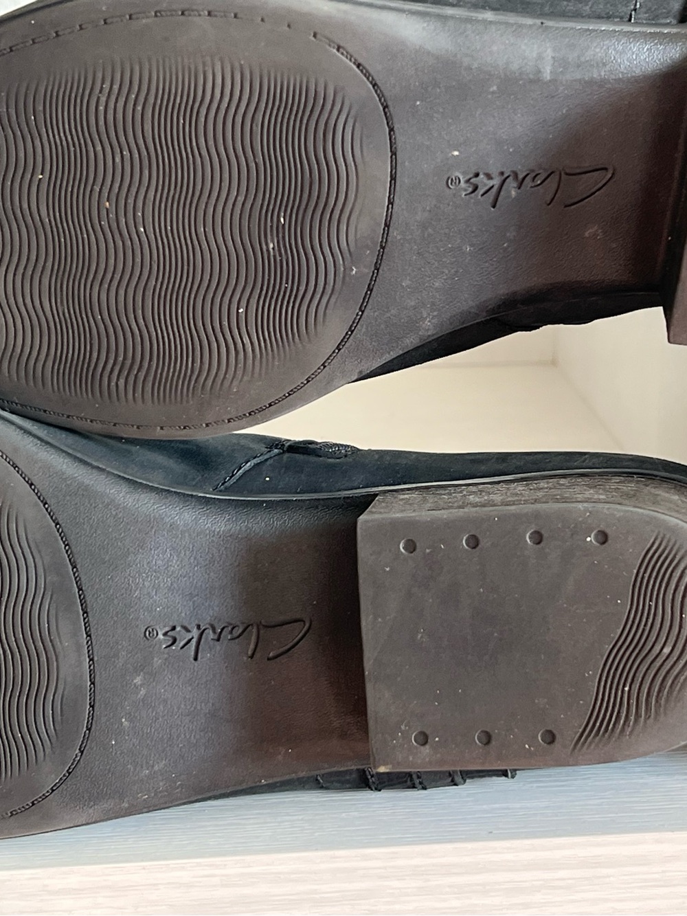 Clarks Black Suede Ankle Boot with Low Block Heel - Picture 8 of 8